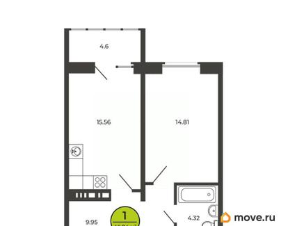 1-комн. квартира, 47 м&sup2;