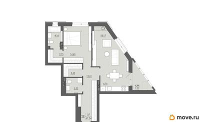 2-комн. квартира, 67.24 м&sup2;