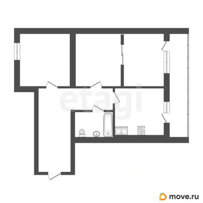 2-комн. квартира, 61.8 м&sup2;