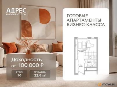 1-комн. апартаменты, 22.8 м&sup2;