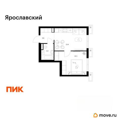 1-комн. квартира, 32.5 м&sup2;