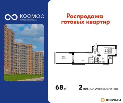 2-комн. квартира, 68 м&sup2;