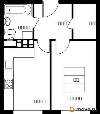 1-комн. квартира, 34.2 м&sup2;