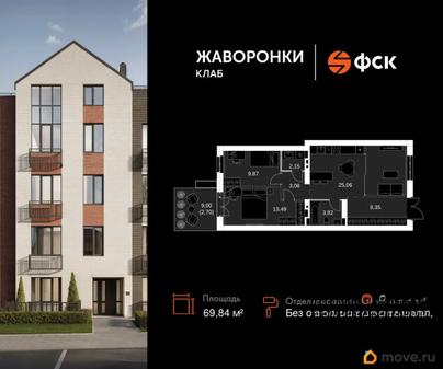 3-комн. квартира, 69.84 м&sup2;