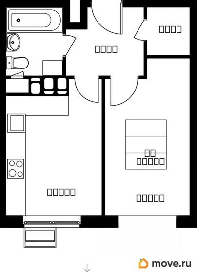 1-комн. квартира, 33.12 м&sup2;