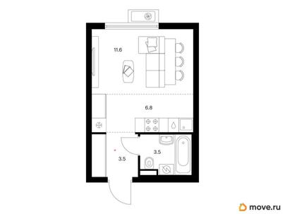 студия, 25.4 м&sup2;