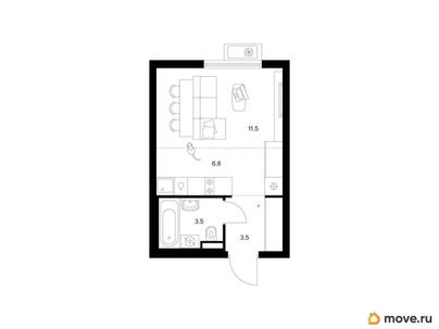 студия, 25.3 м&sup2;