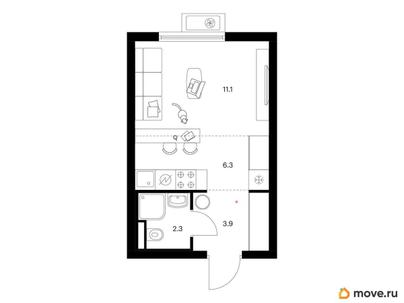 студия, 23.6 м&sup2;