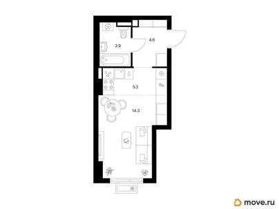 студия, 28 м&sup2;