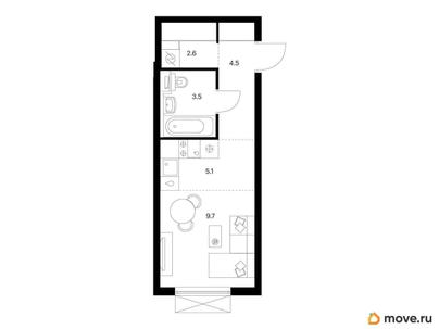 студия, 25.4 м&sup2;
