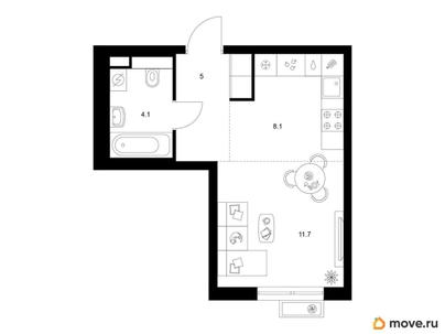 студия, 28.9 м&sup2;