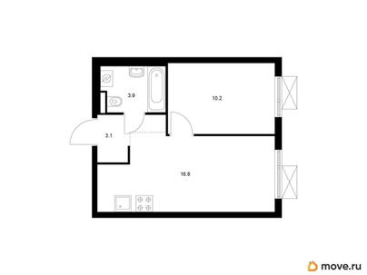 1-комн. квартира, 34 м&sup2;