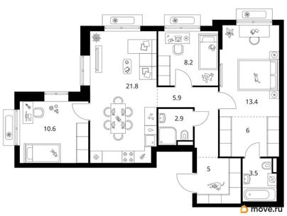 3-комн. квартира, 77.3 м&sup2;