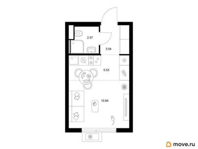 студия, 21.78 м&sup2;