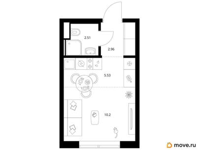 студия, 21.2 м&sup2;
