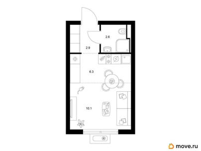 студия, 21.9 м&sup2;