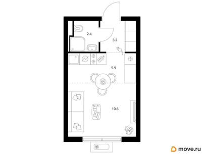 студия, 22.1 м&sup2;