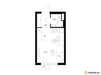 студия, 19.95 м&sup2;