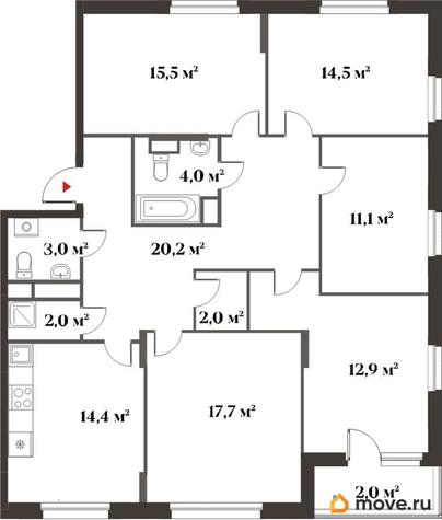 5-комн. квартира, 117.3 м&sup2;