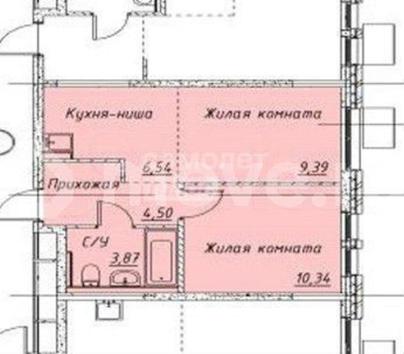2-комн. квартира, 34.6 м&sup2;