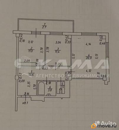 2-комн. квартира, 61.9 м&sup2;